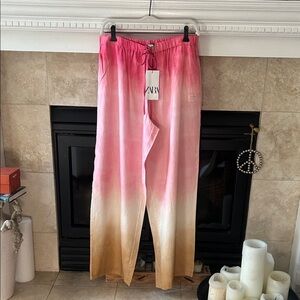 Zara Pink and Tan Ombre Pants